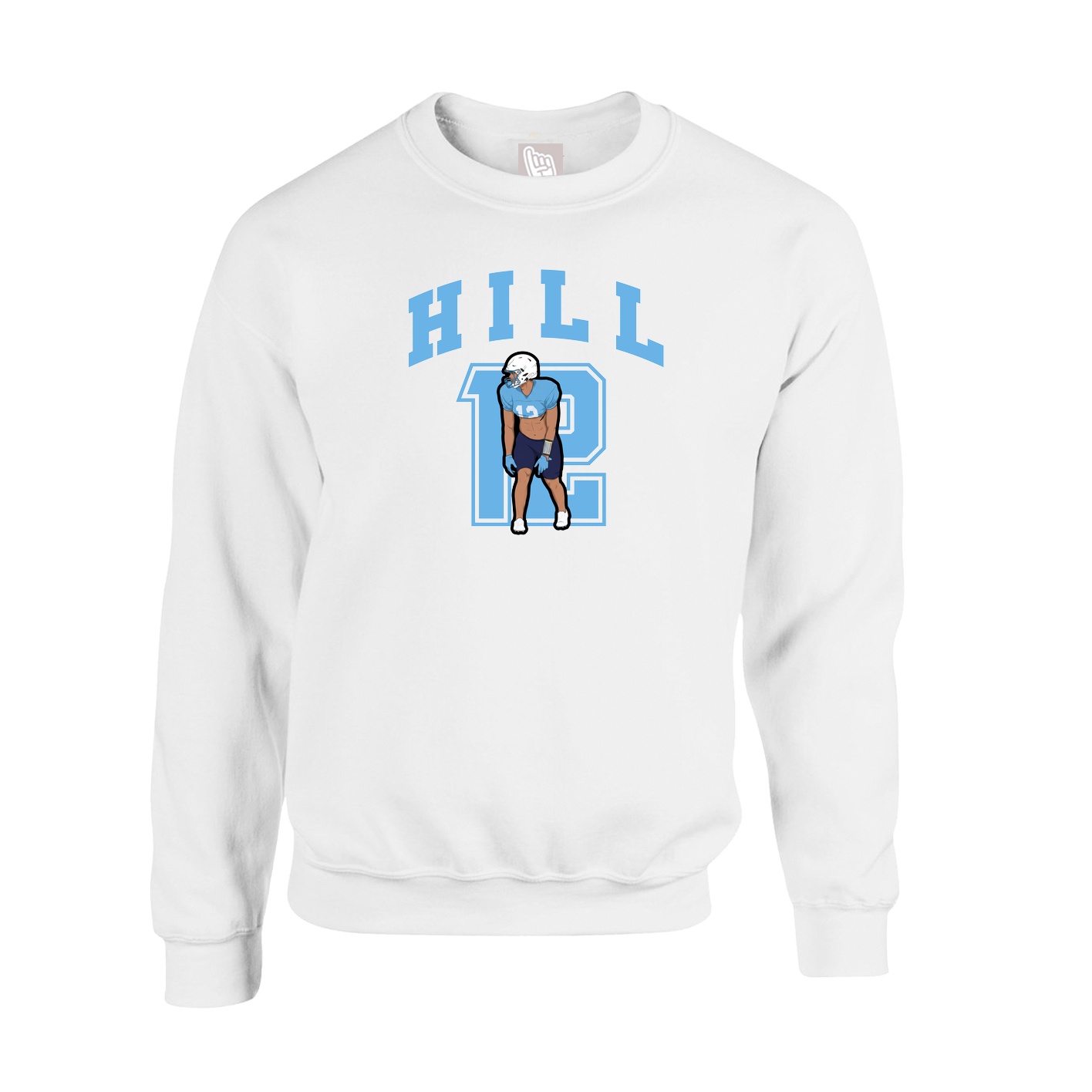 Fleece Crew — Number in White
