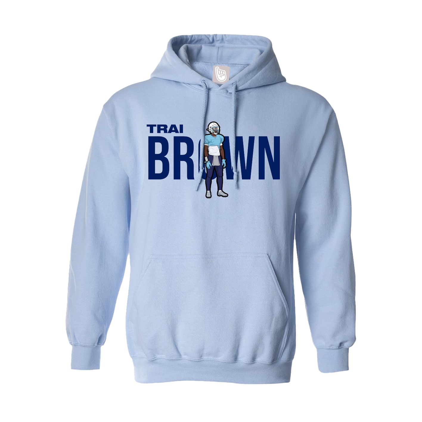 Hoodie — Player Name in Light Blue