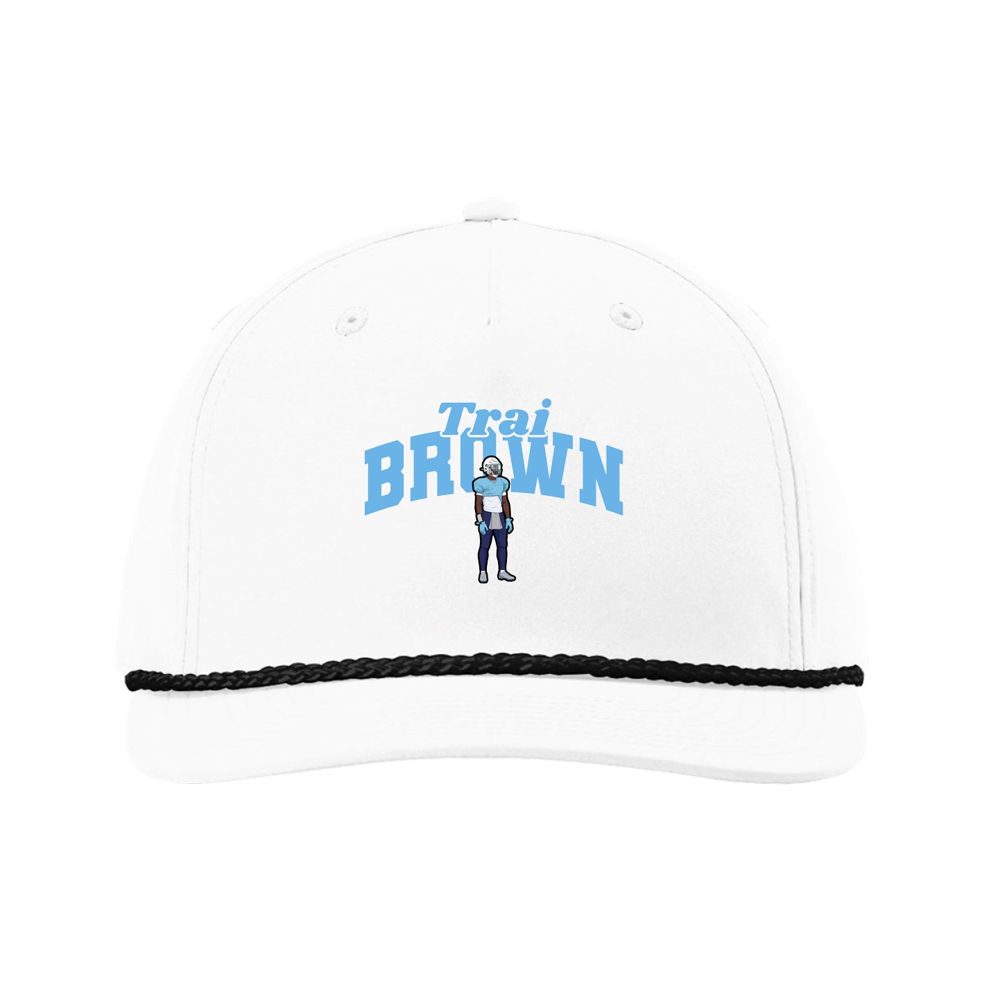 Five-Panel Classic Rope Cap — Signature Arch in White