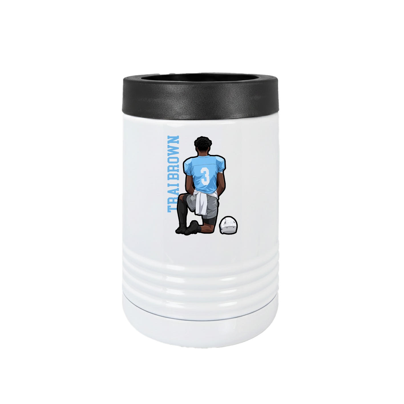 Beverage Holder — Name Vertical in White