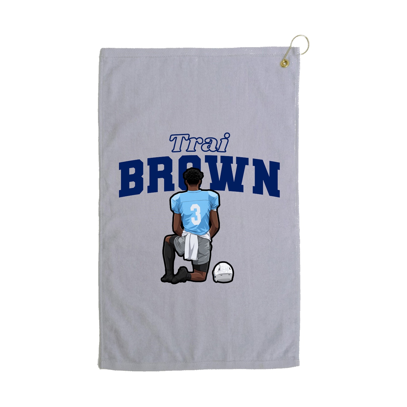 Golf Towel — Name Arch in Grey
