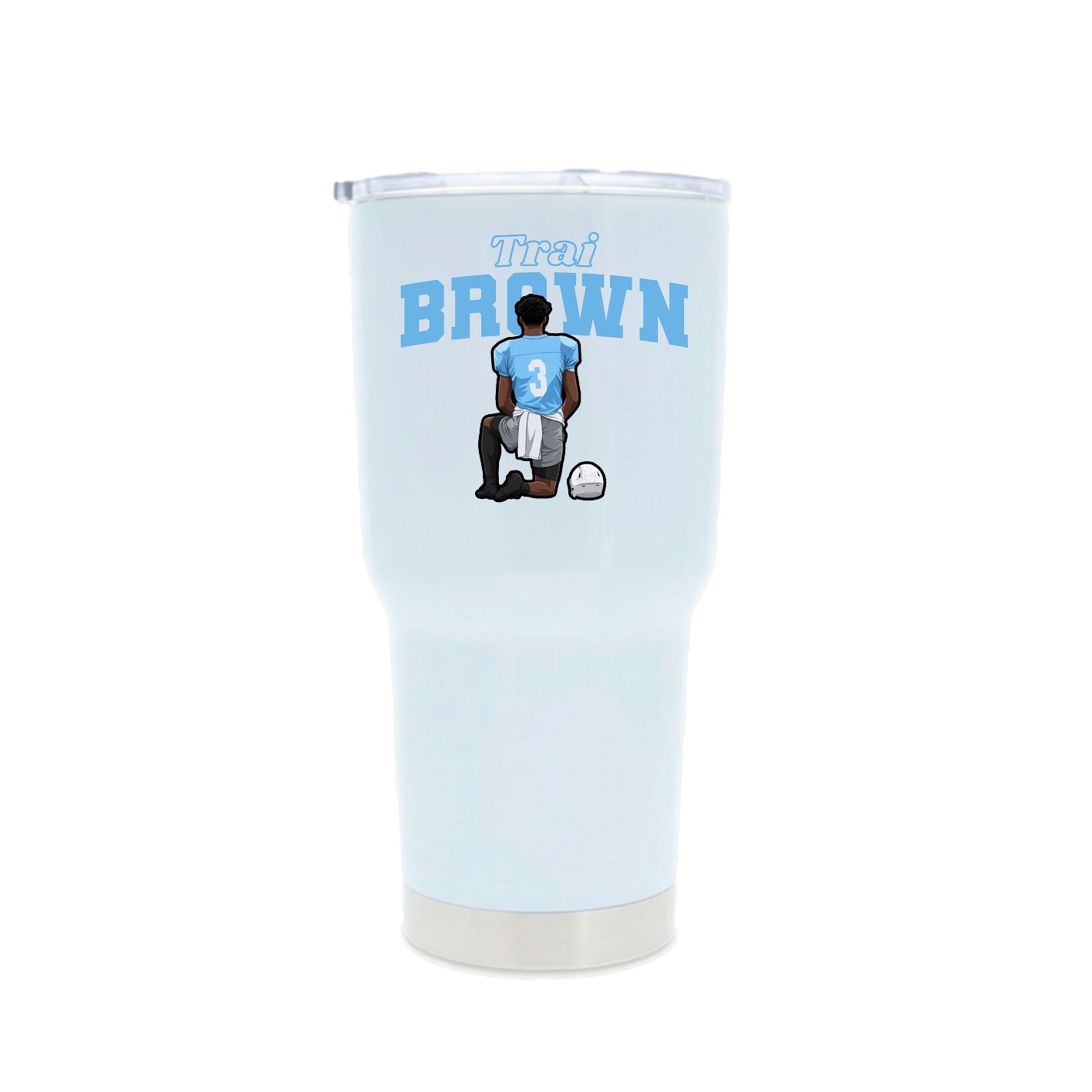 30oz Stainless Steel Tumbler — Name Arch in White