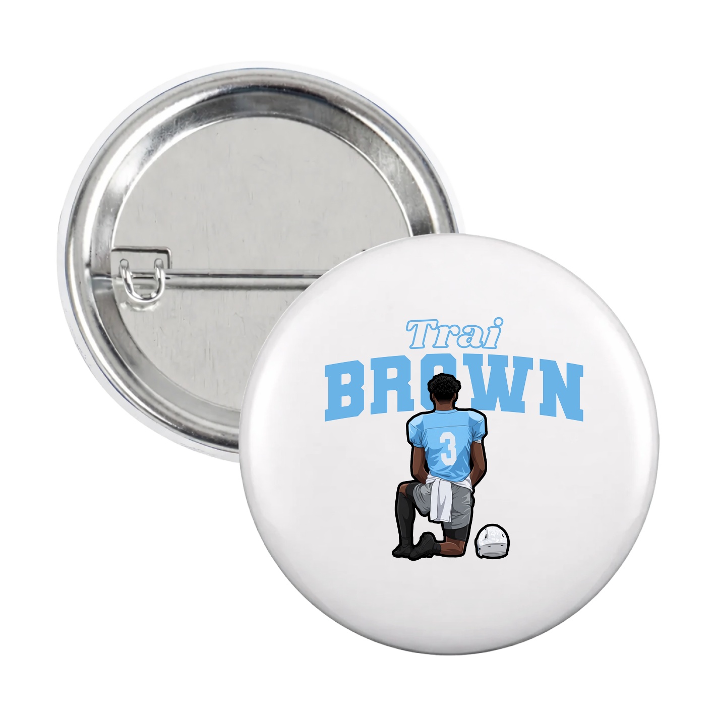 Game Day Button — Name Arch in White