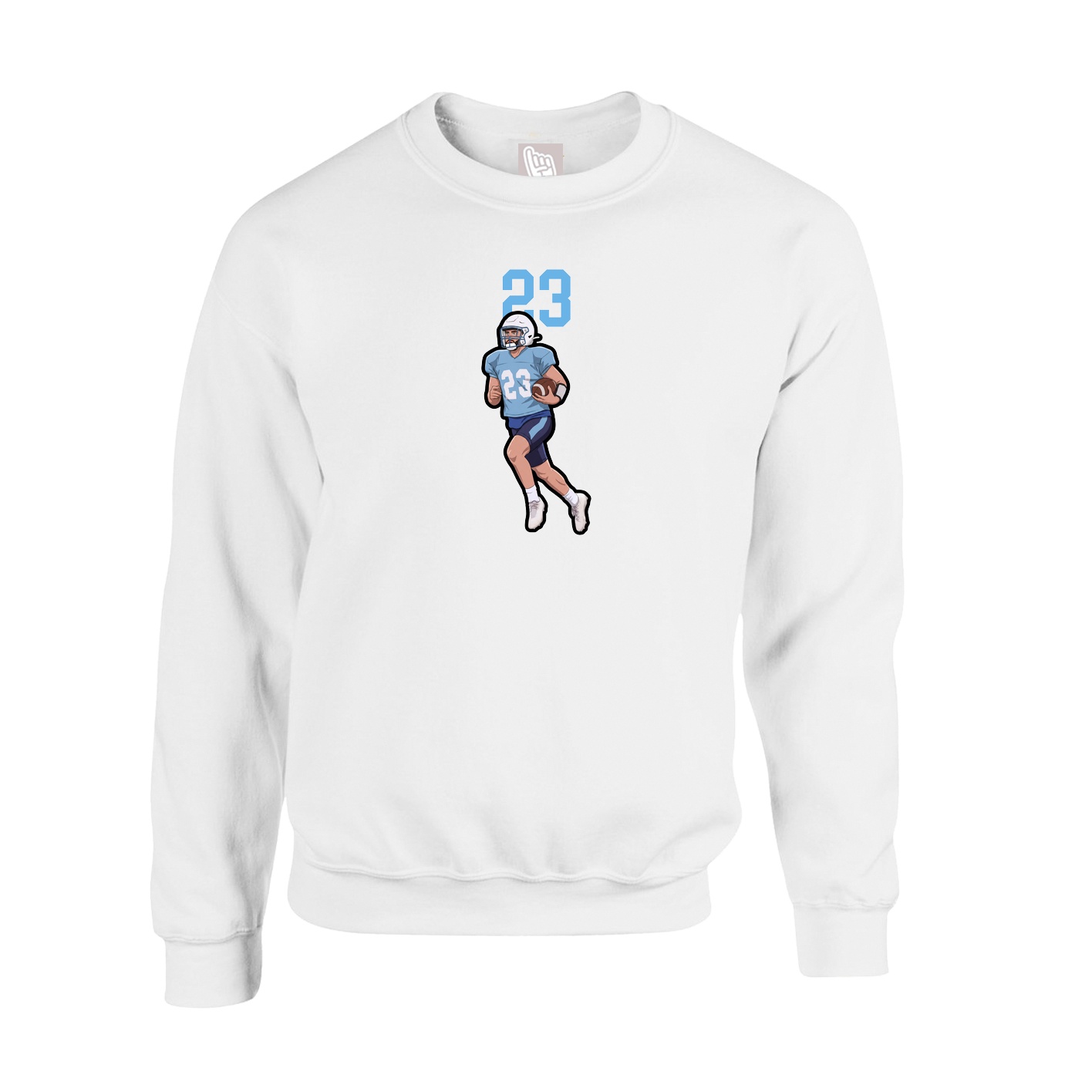 Fleece Crew — Number Top in White
