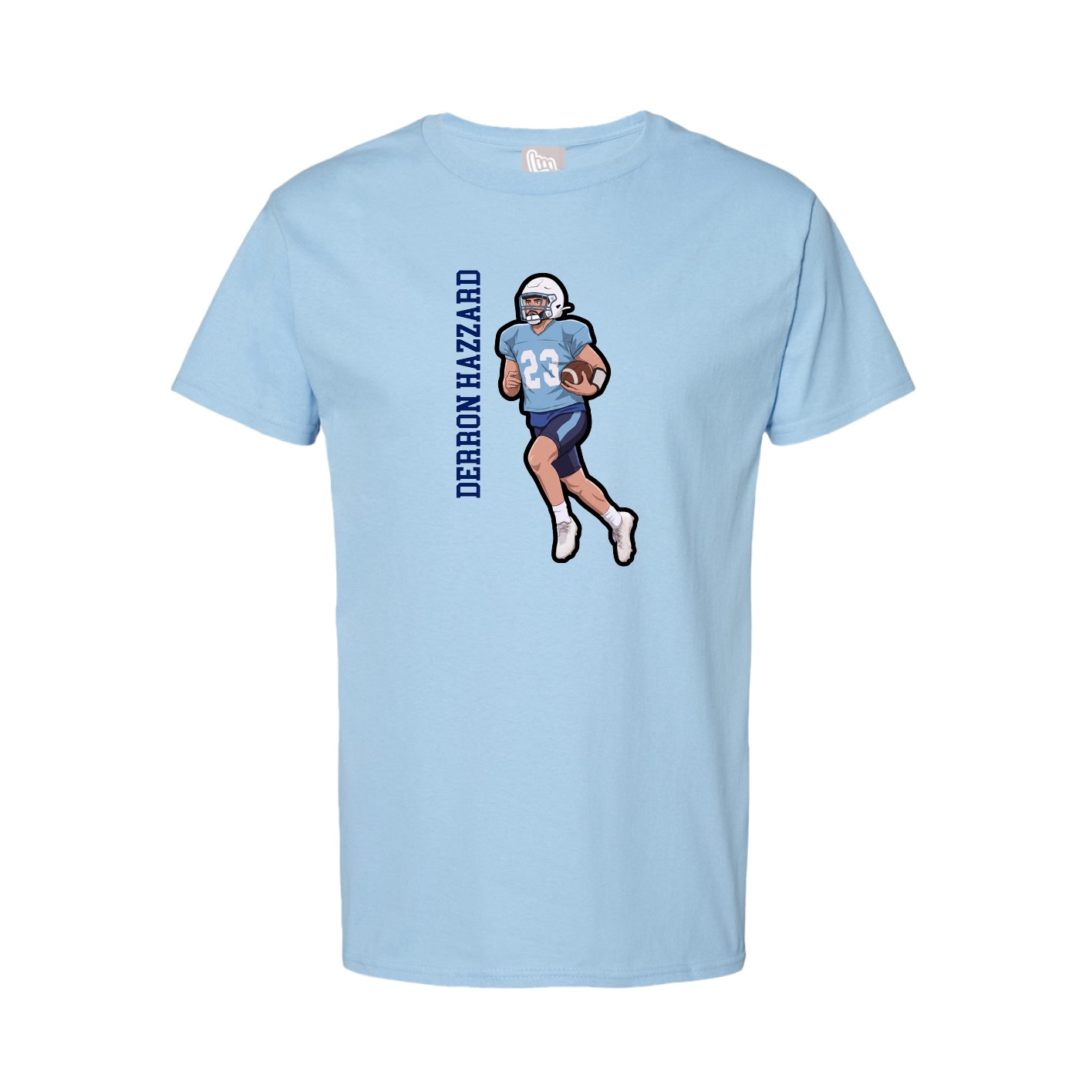 Tee — Name Vertical in Light Blue