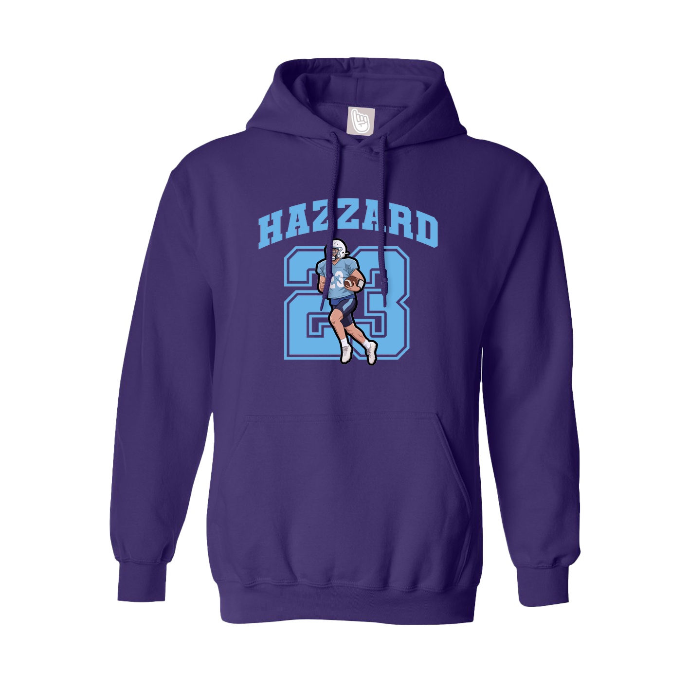 Youth Hoodie — Number in Purple
