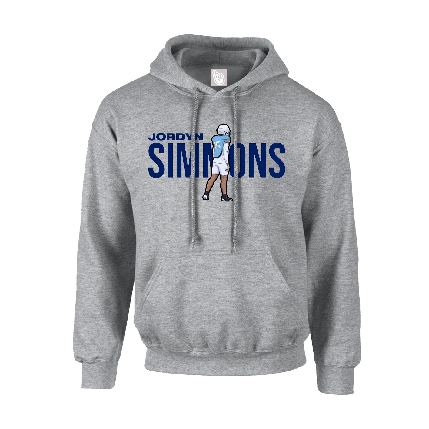 Hoodie — Player Name in Grey