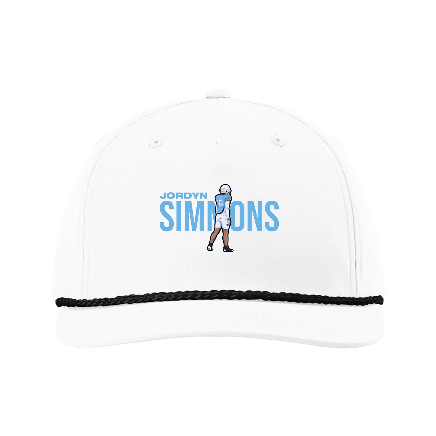 Five-Panel Classic Rope Cap — Player Name in White