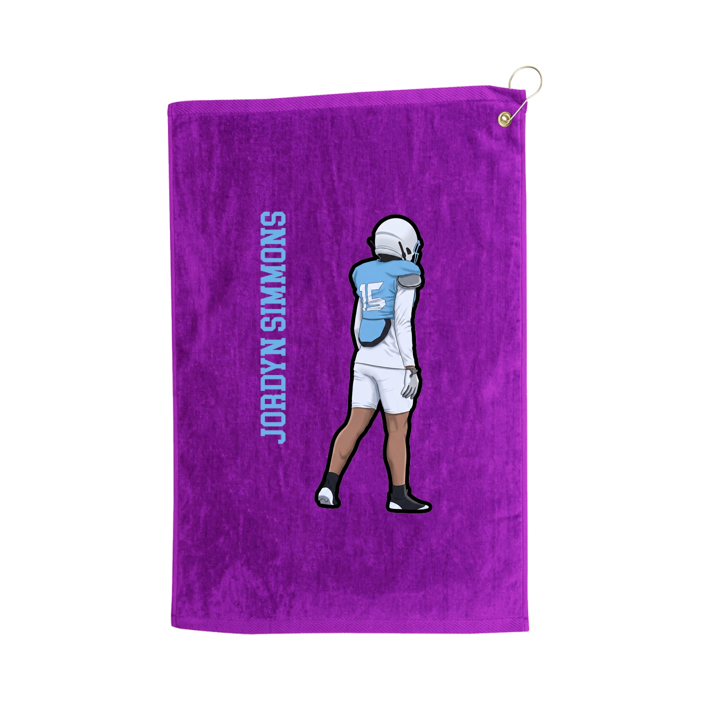 Golf Towel — Name Vertical in Purple