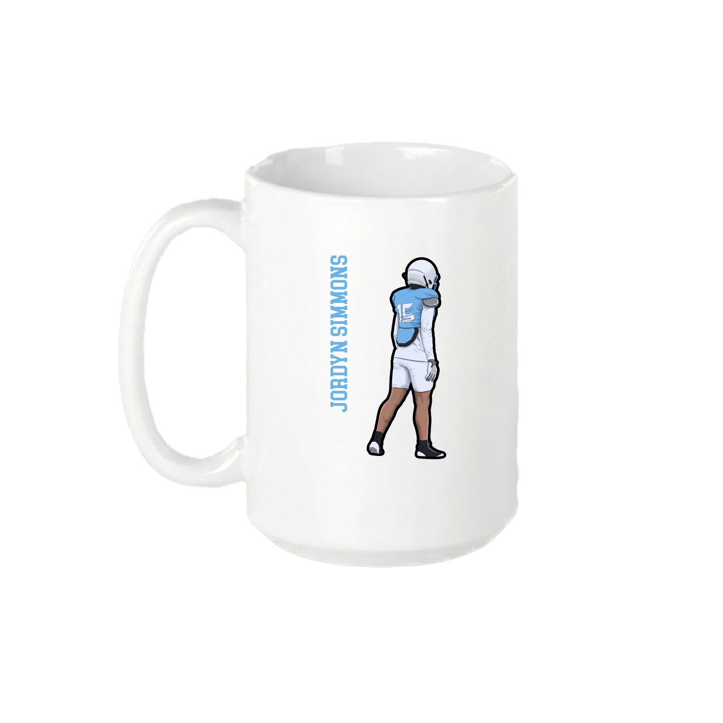 15oz Coffee Mug — Name Vertical in White