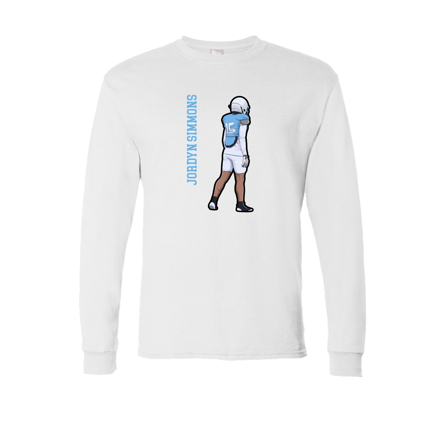 Long Sleeve Tee — Name Vertical in White