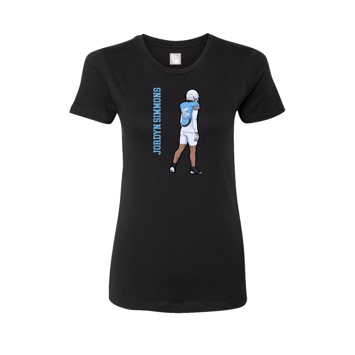 Fitted Women's Tee — Name Vertical in Black