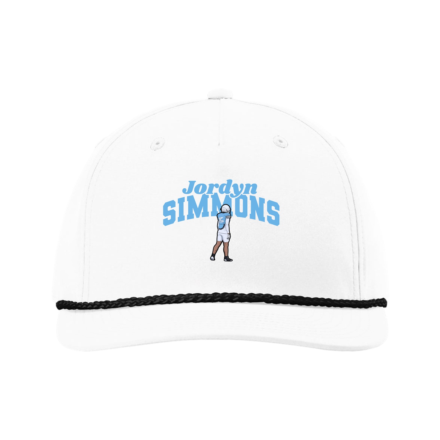 Five-Panel Classic Rope Cap — Signature Arch in White