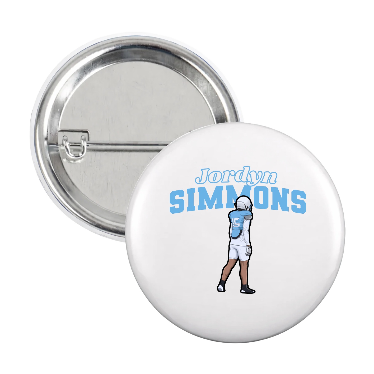 Game Day Button — Name Arch in White