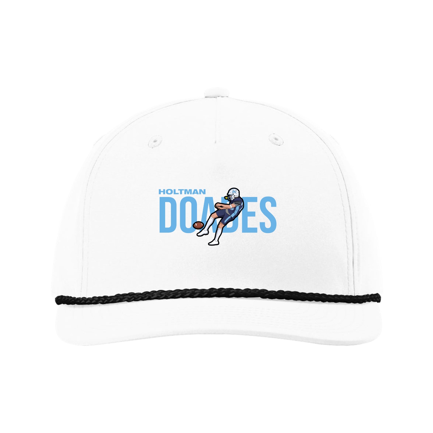 Five-Panel Classic Rope Cap — Player Name in White