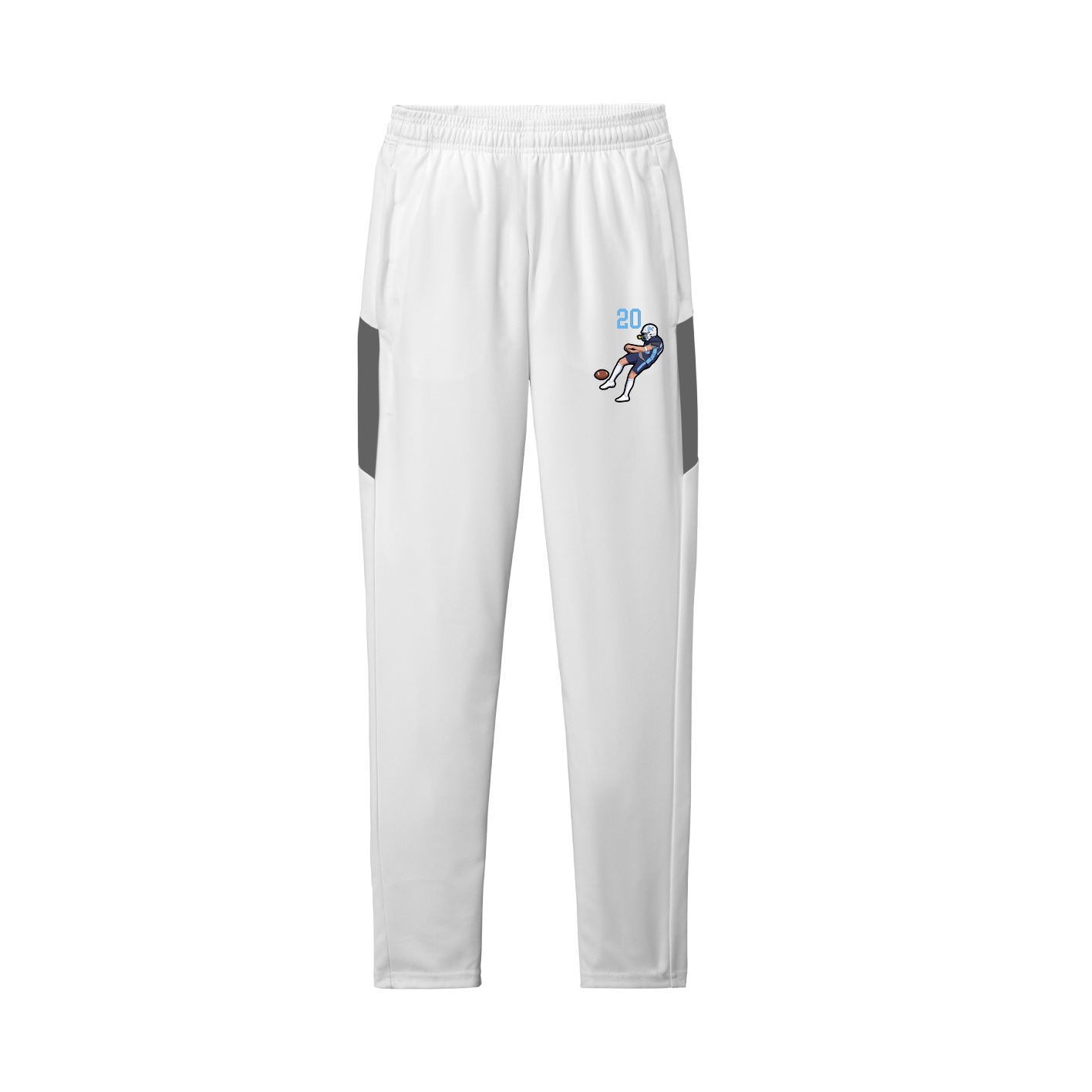 Team Travel Pant — Number Top in White/Grey
