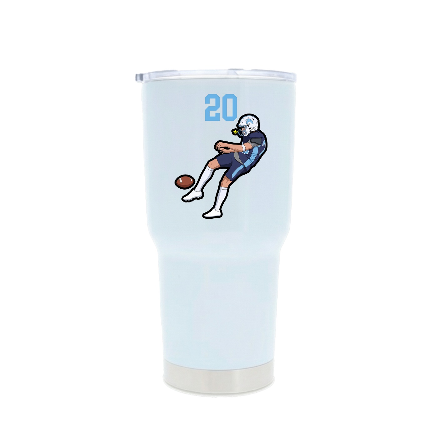 30oz Stainless Steel Tumbler — Number Top in White