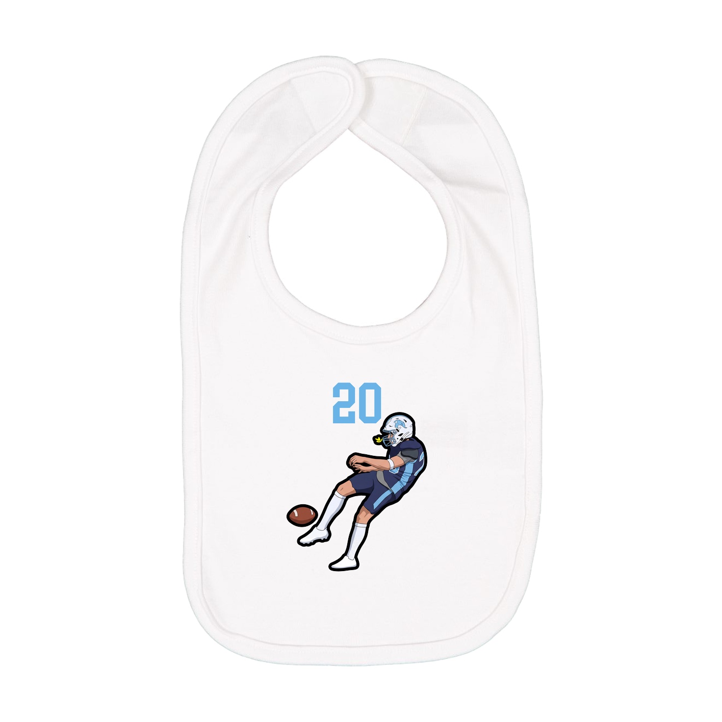 Infant Bib — Number Top in White