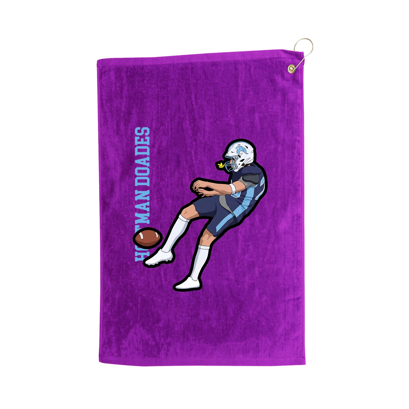 Golf Towel — Name Vertical in Purple