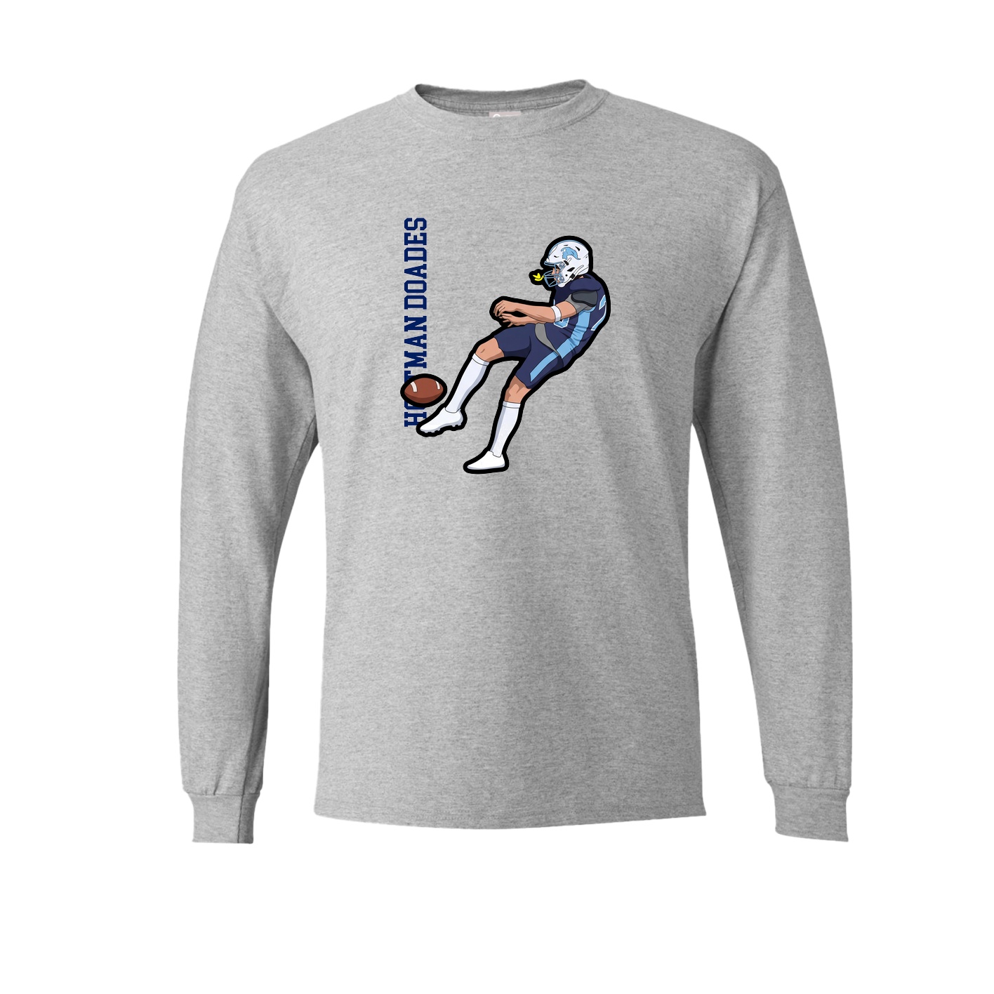 Long Sleeve Tee — Name Vertical in Grey
