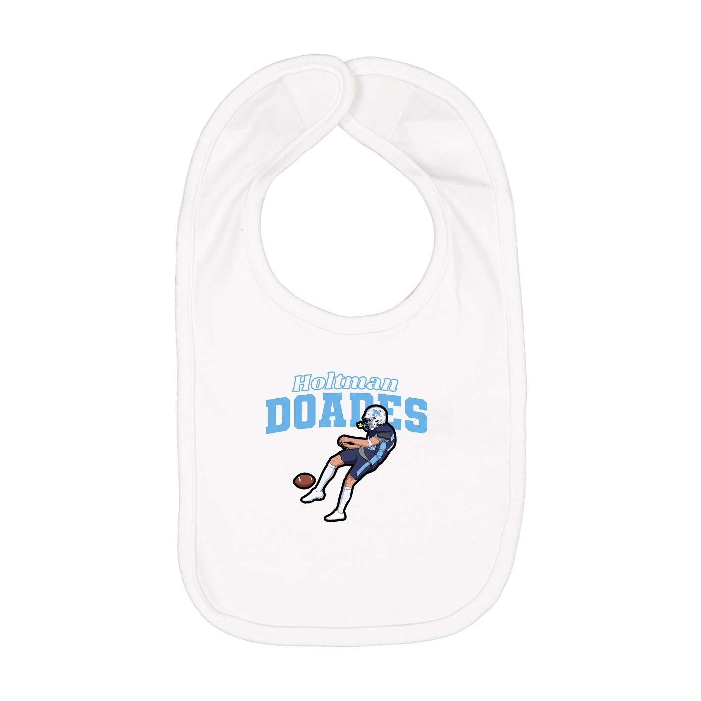 Infant Bib — Name Arch in White