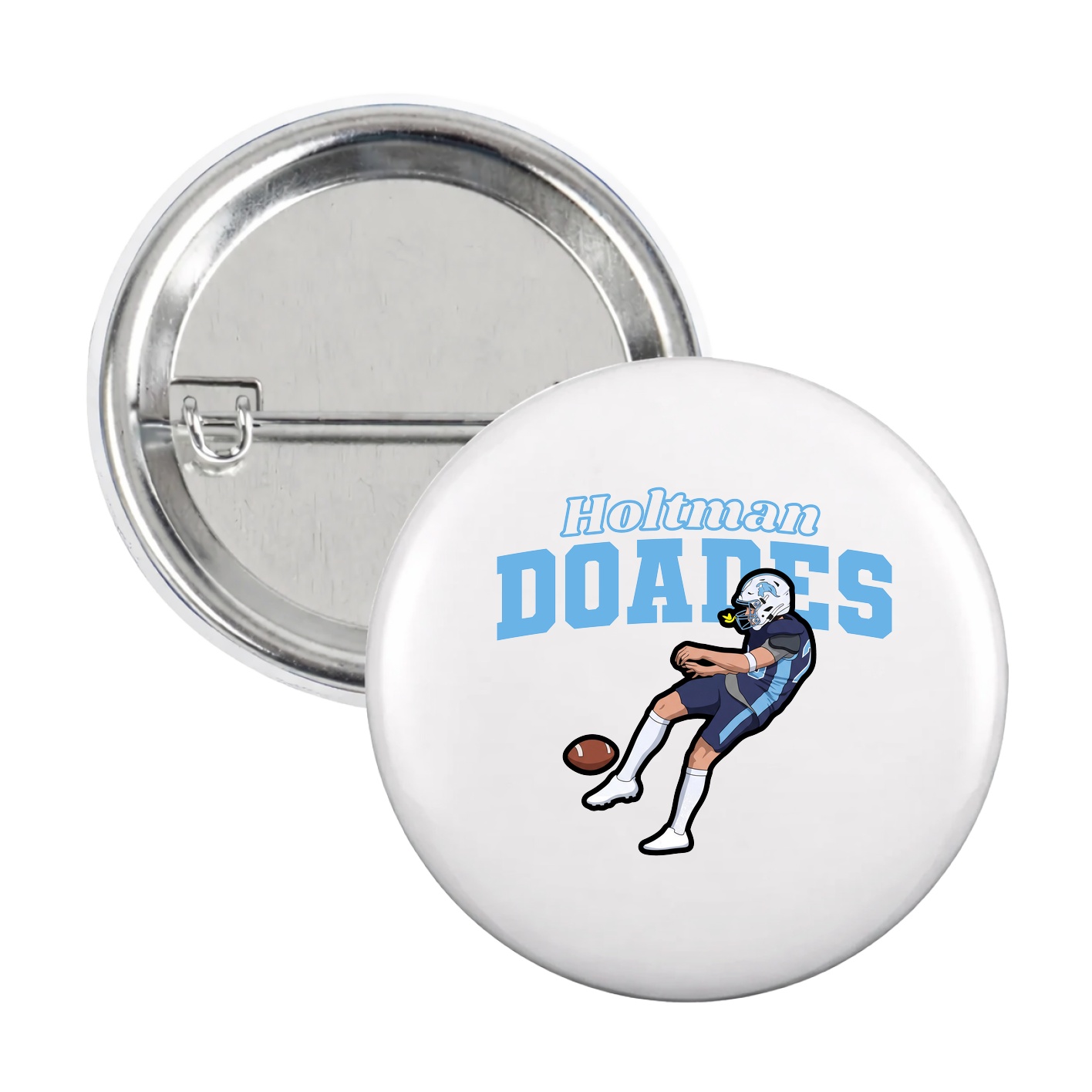 Game Day Button — Name Arch in White