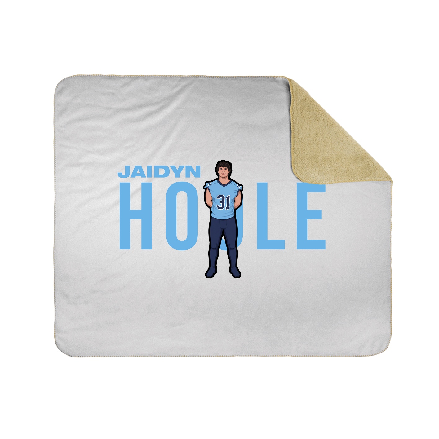 Throw Blanket — Player Name in White