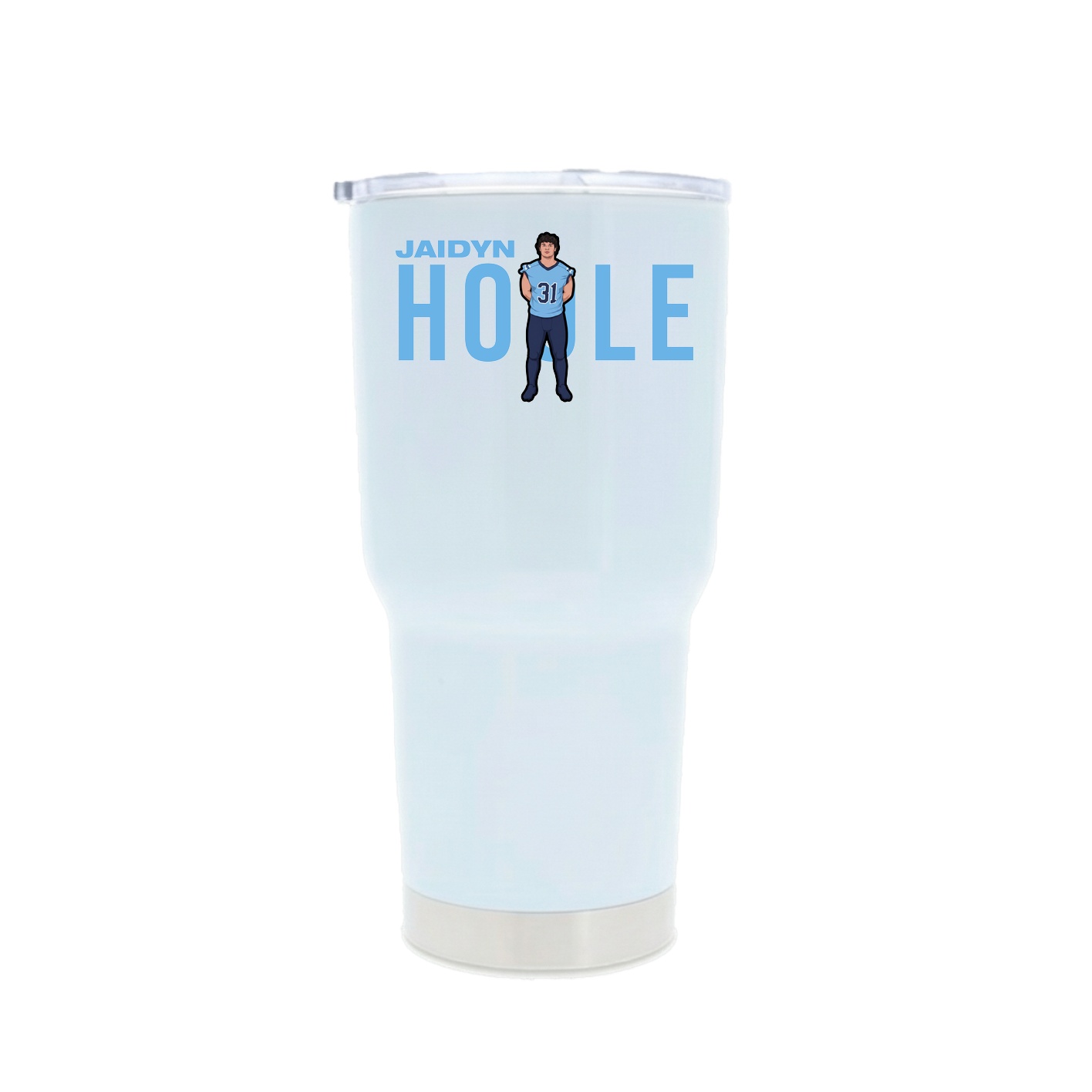 30oz Stainless Steel Tumbler — Player Name in White