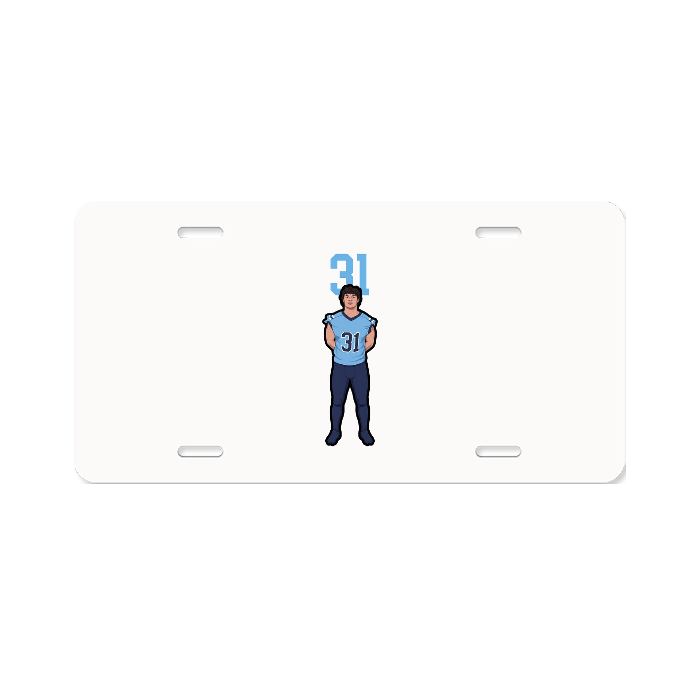 License Plate — Number Top in Classic