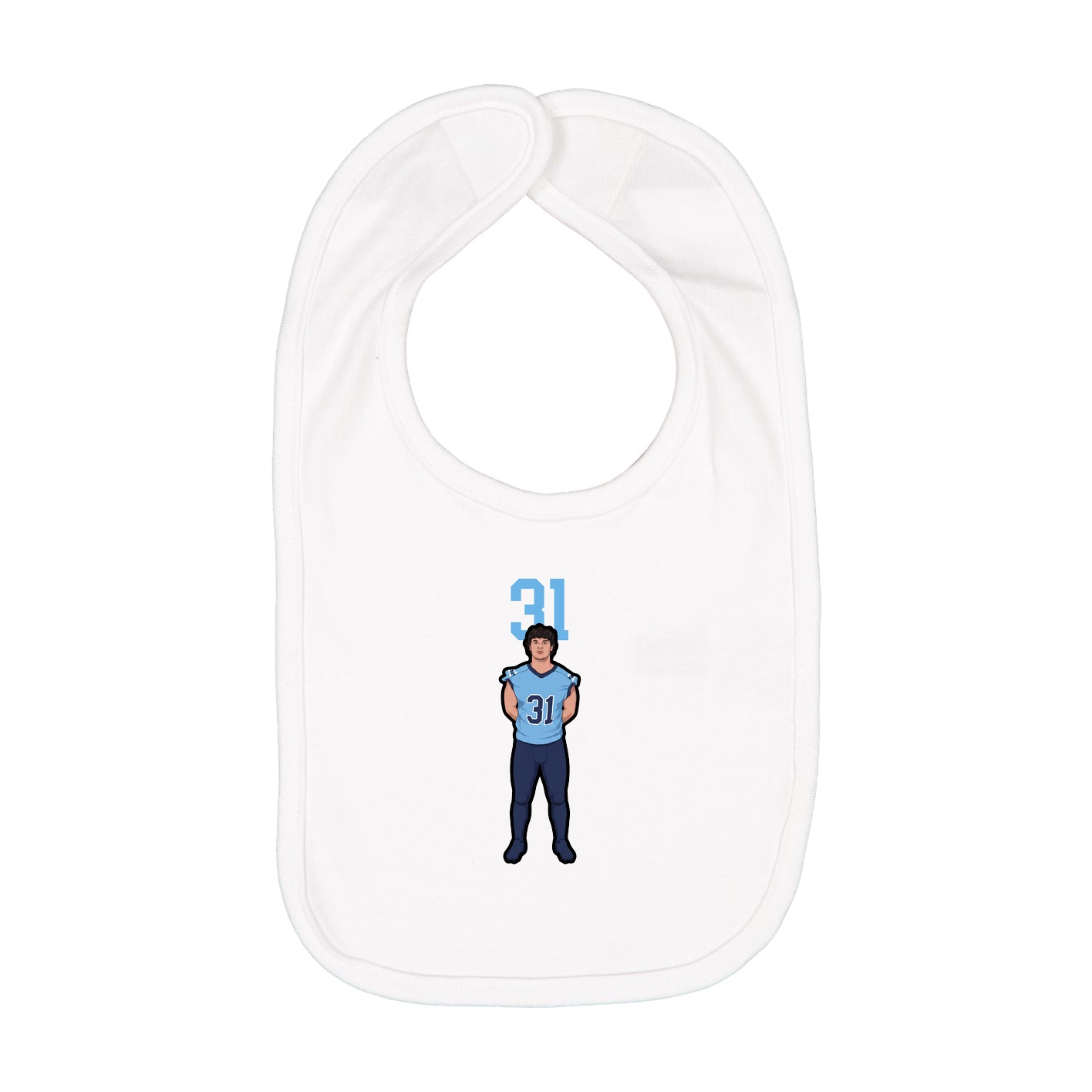 Infant Bib — Number Top in White