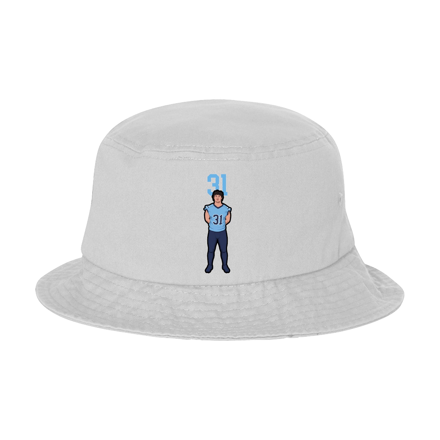 Bucket Cap — Number Top in White