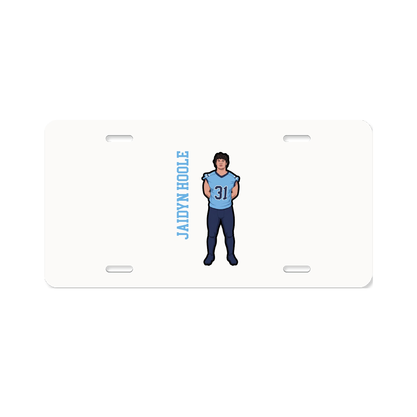 License Plate — Name Vertical in Classic