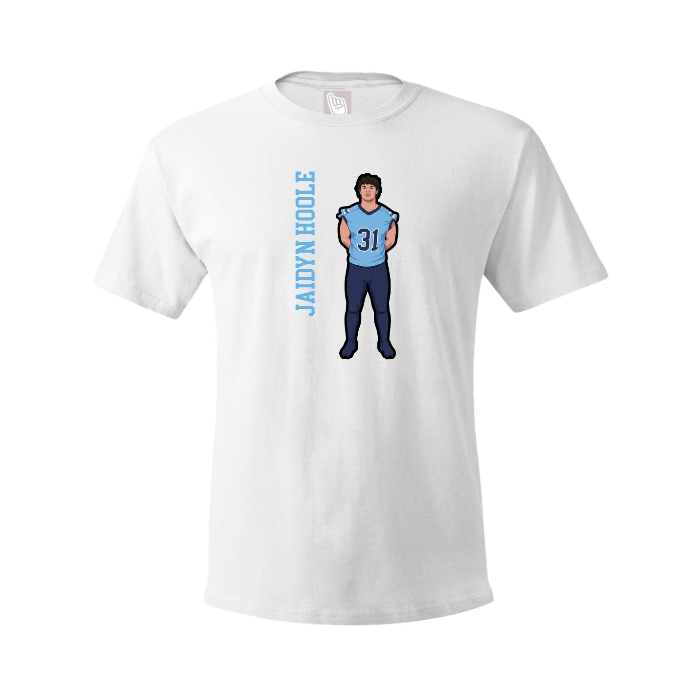 Tee — Name Vertical in White