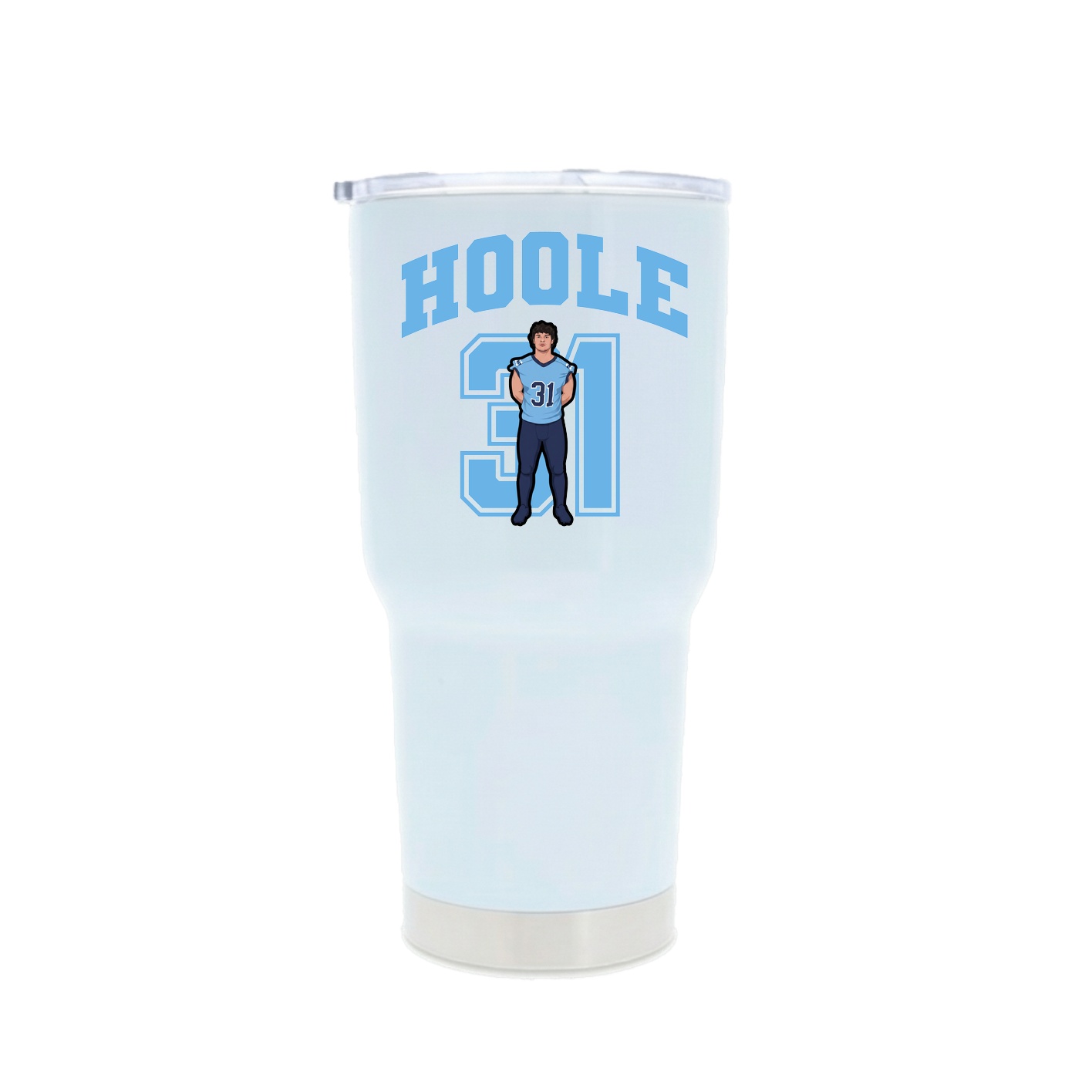 30oz Stainless Steel Tumbler — Number in White