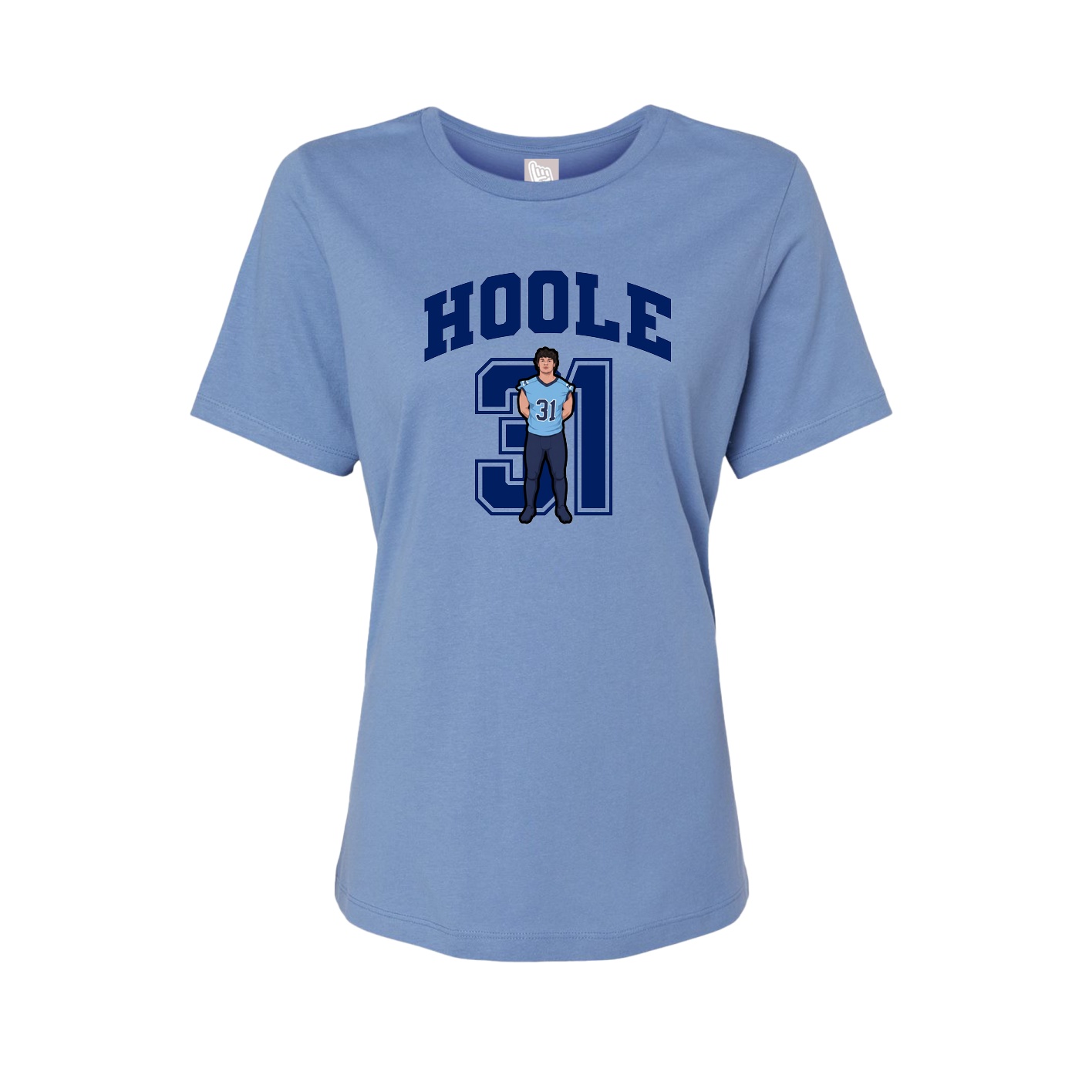 Fitted Women's Tee — Number in Powder Blue