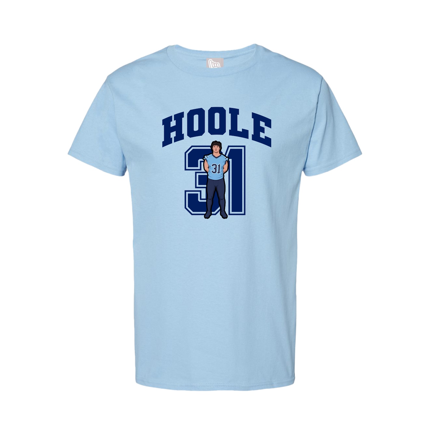 Youth Tee — Number in Light Blue