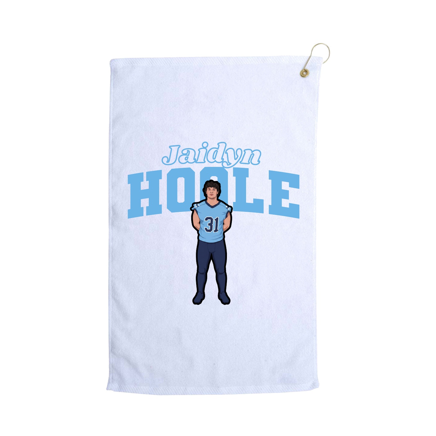 Golf Towel — Name Arch in White