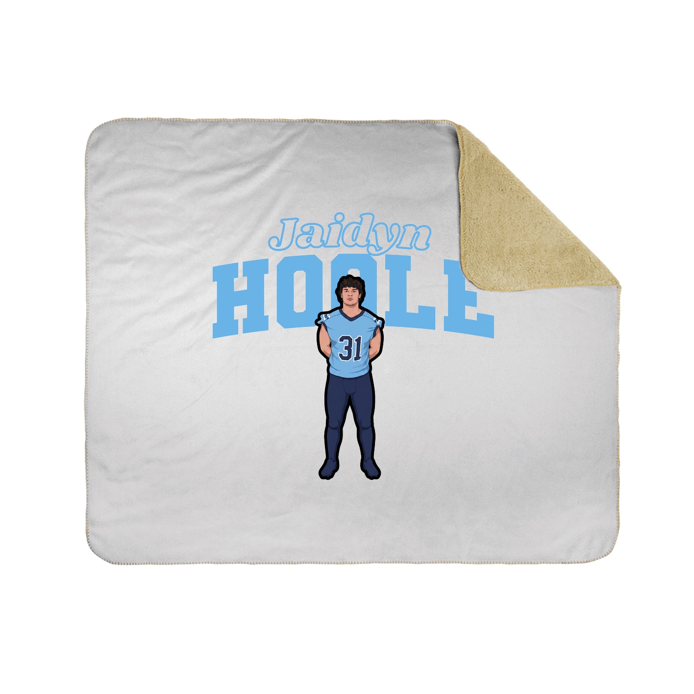 Throw Blanket — Name Arch in White