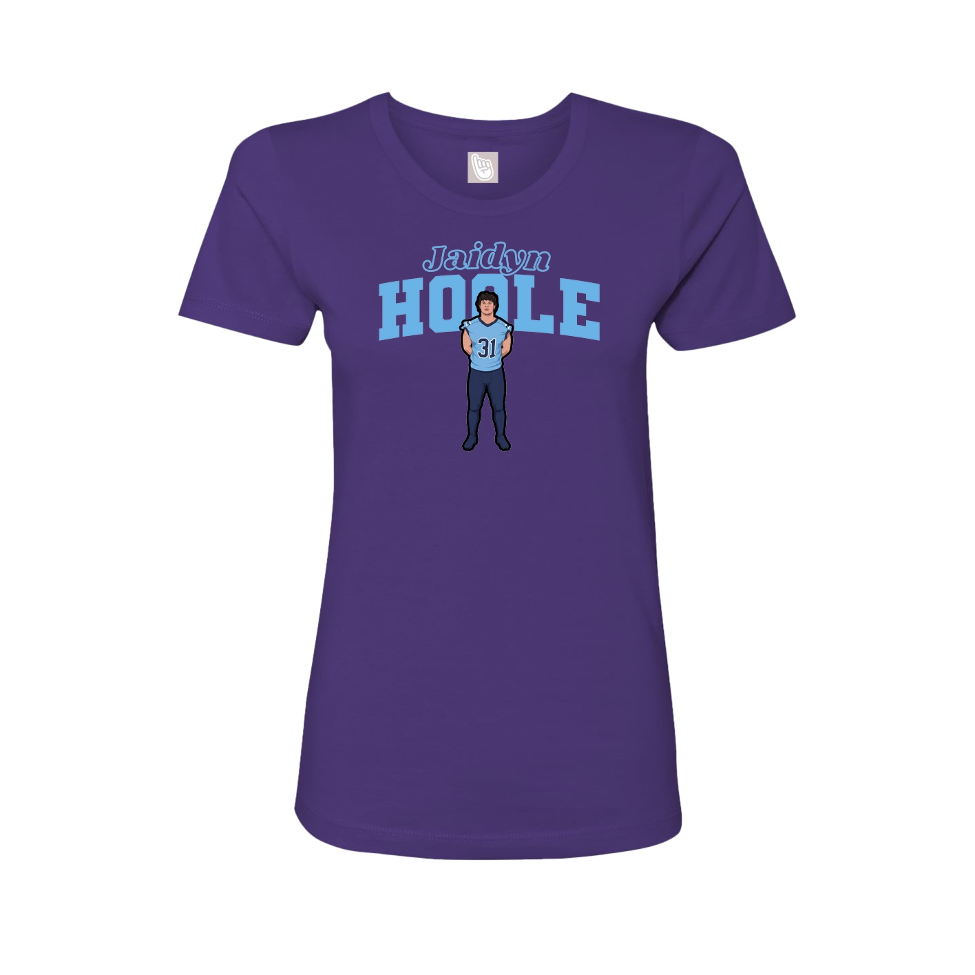 Fitted Women's Tee — Name Arch in Purple