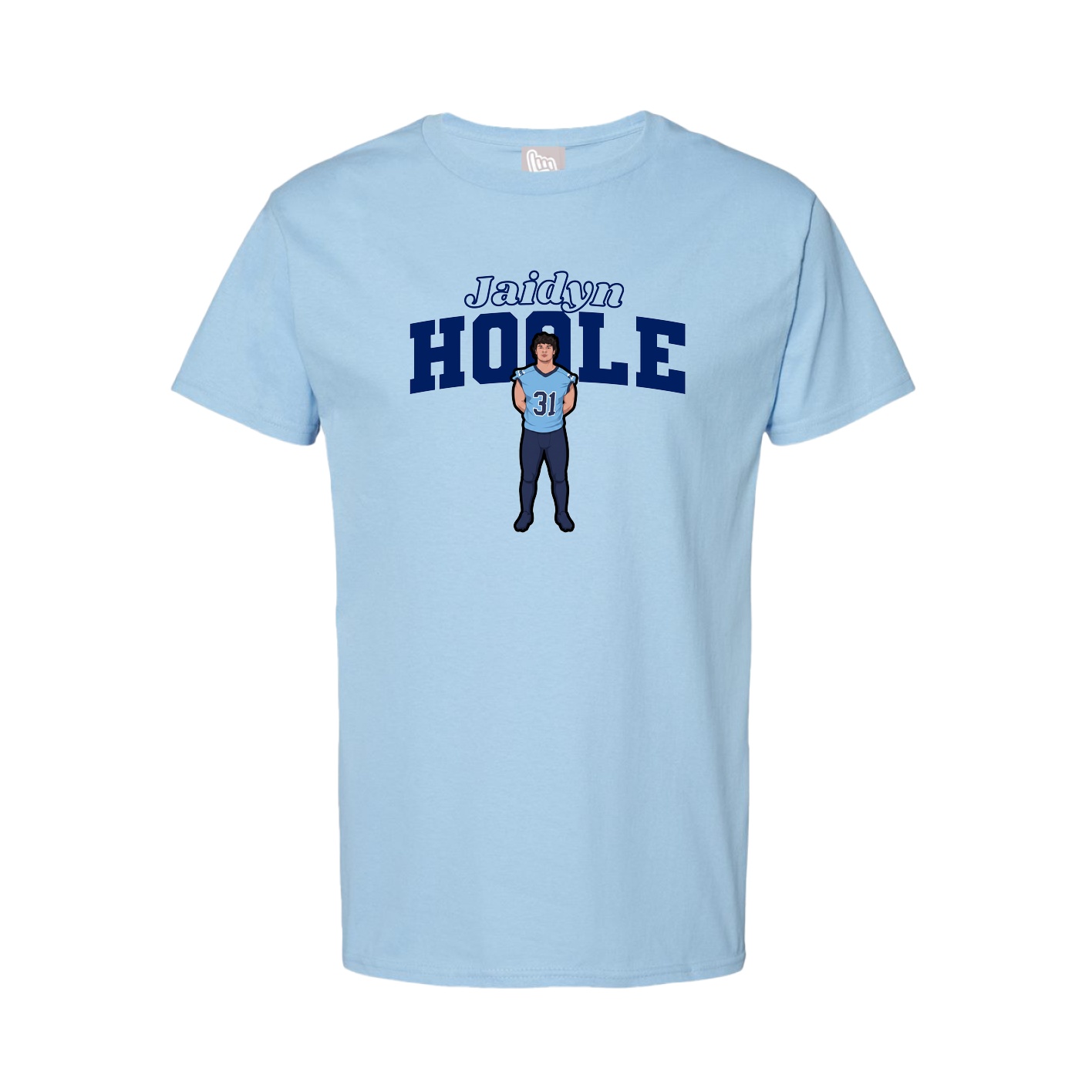 Youth Tee — Name Arch in Light Blue
