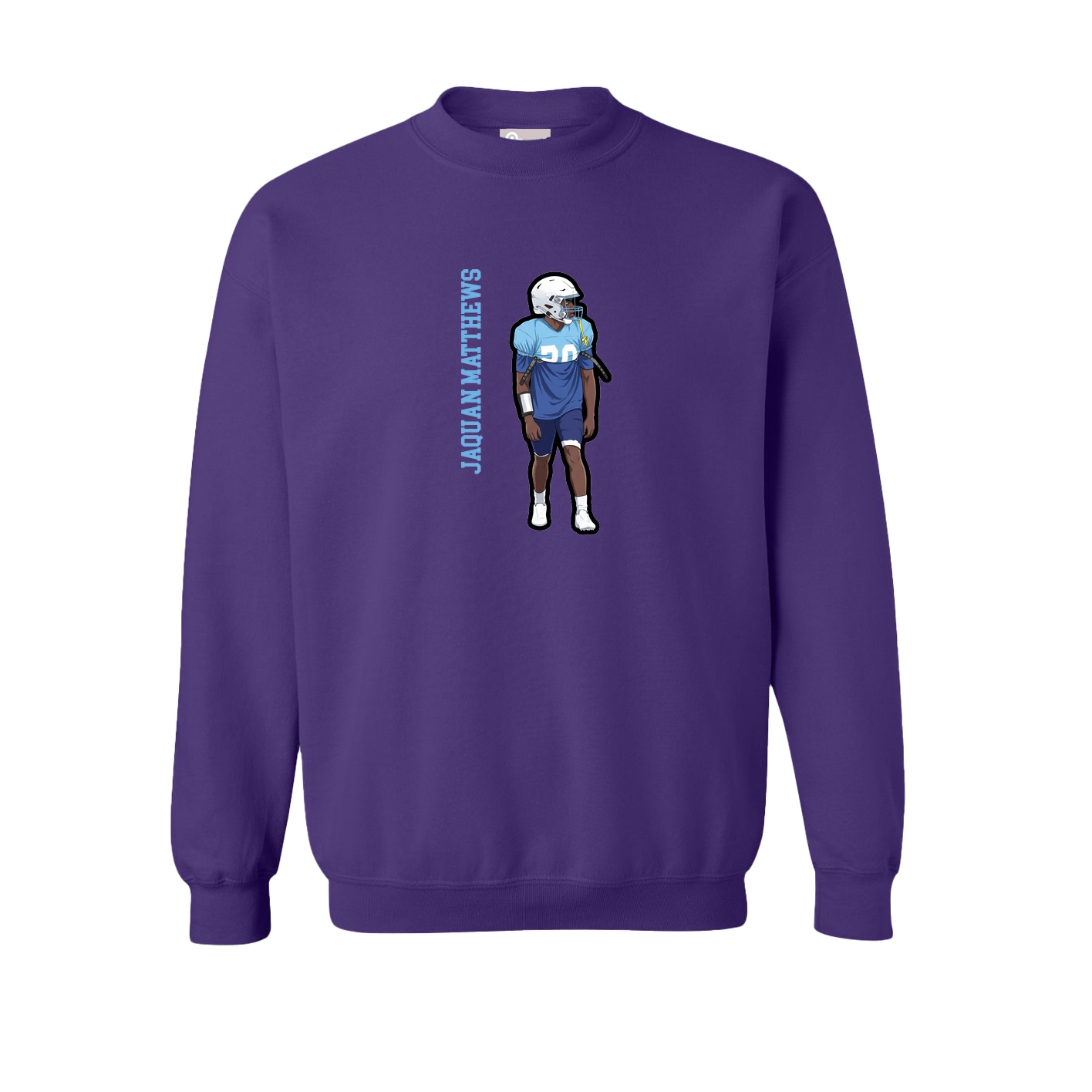 Fleece Crew — Name Vertical in Purple