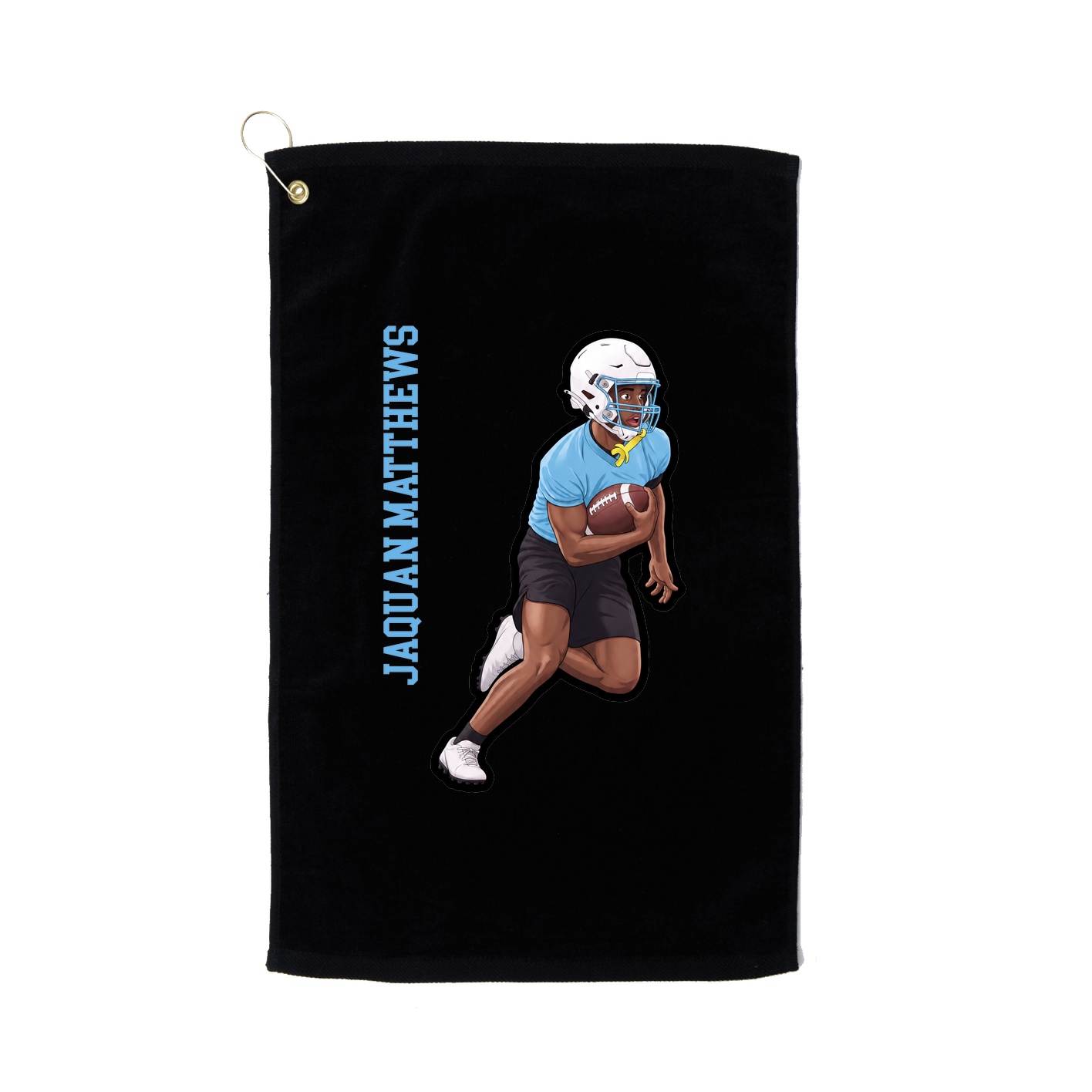 Golf Towel — Name Vertical in Black