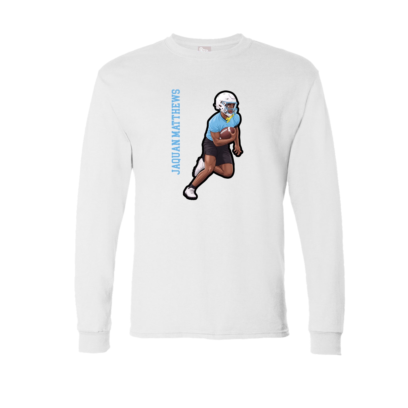 Long Sleeve Tee — Name Vertical in White