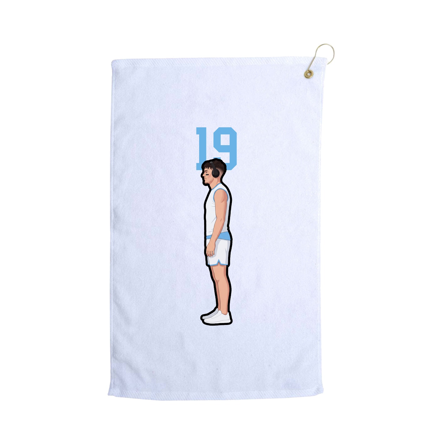 Golf Towel — Number Top in White