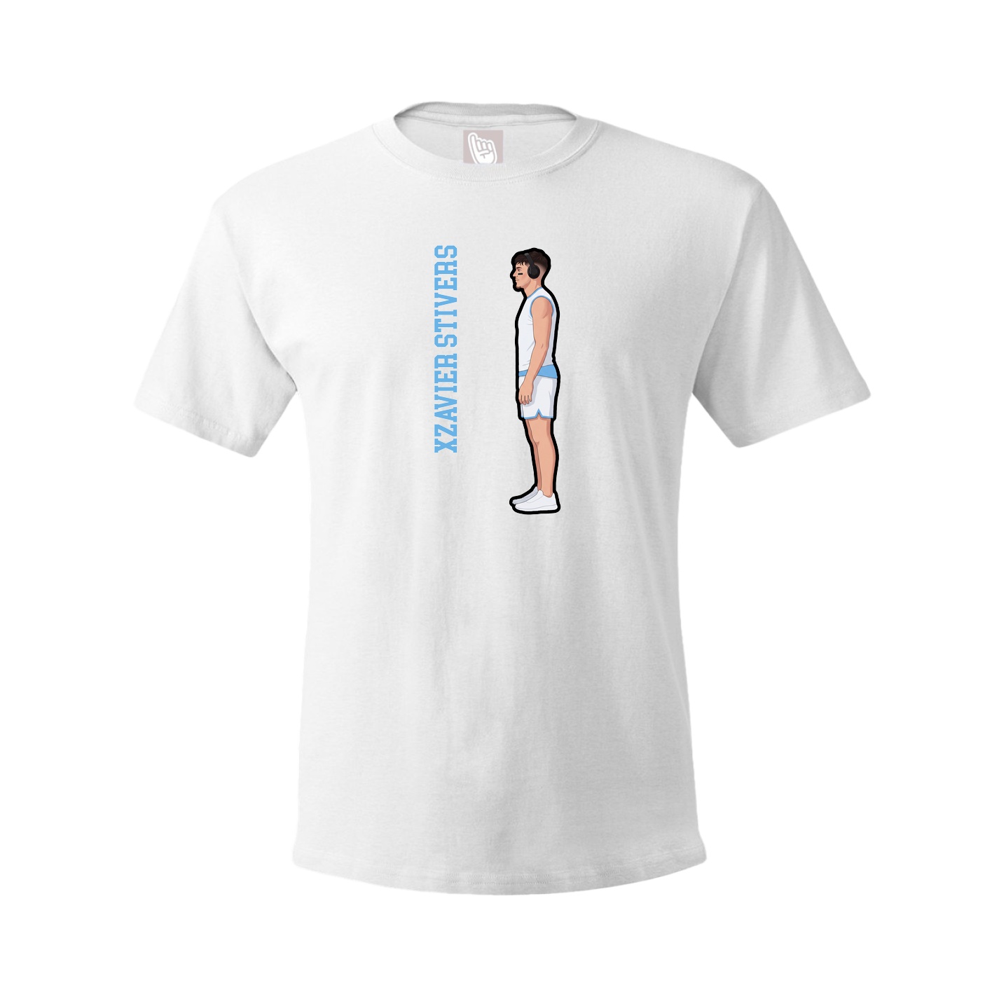 Youth Tee — Name Vertical in White