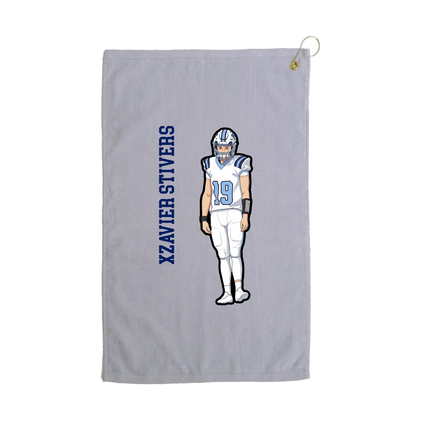 Golf Towel — Name Vertical in Grey