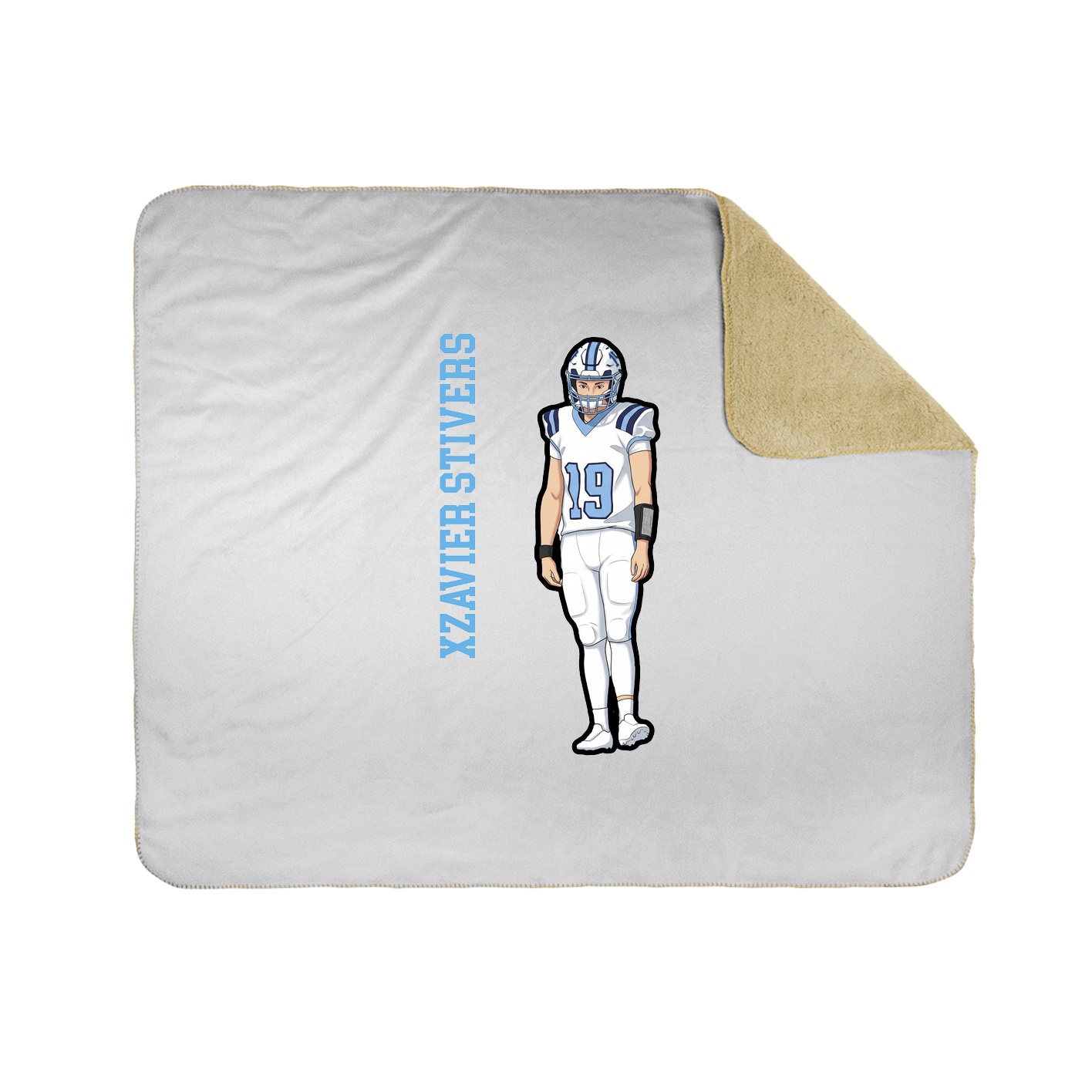 Throw Blanket — Name Vertical in White