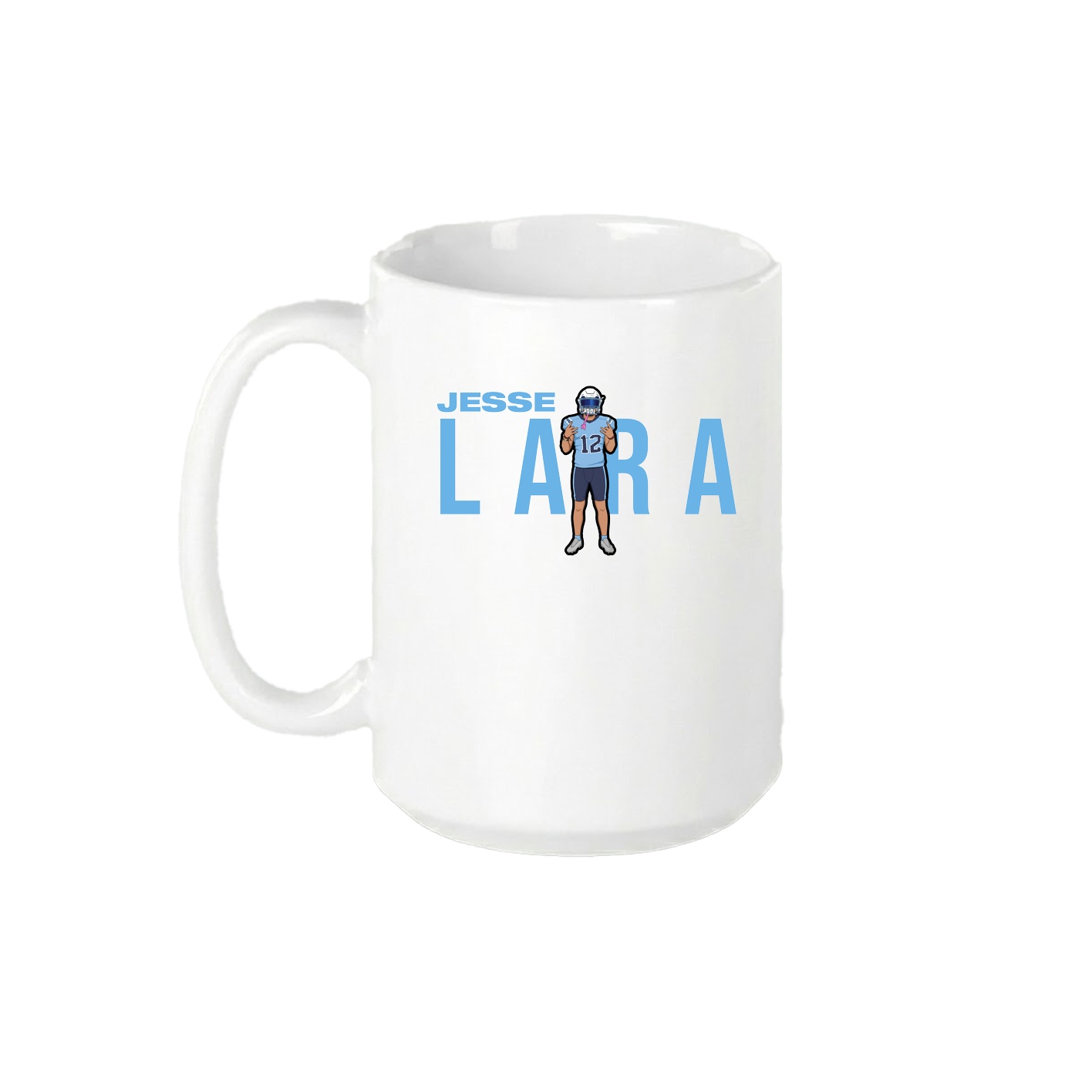 15oz Coffee Mug — Player Name in White