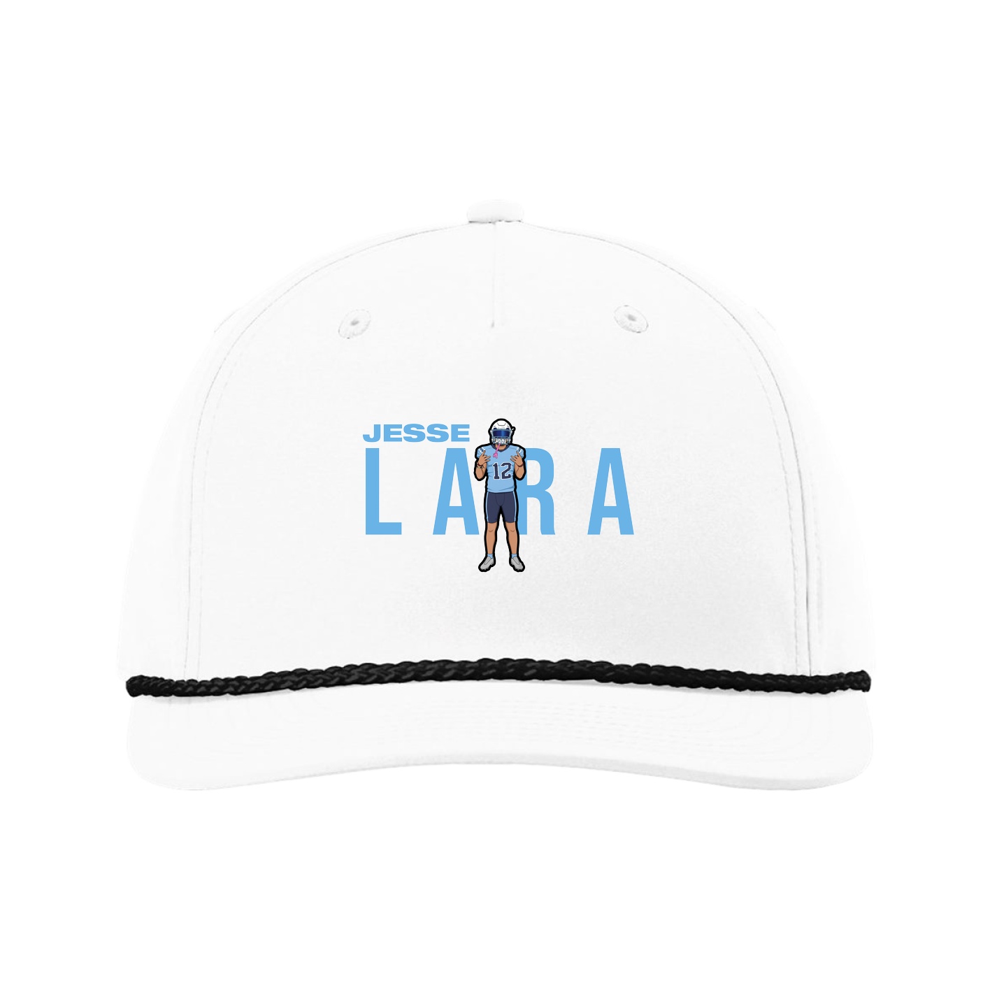 Five-Panel Classic Rope Cap — Player Name in White