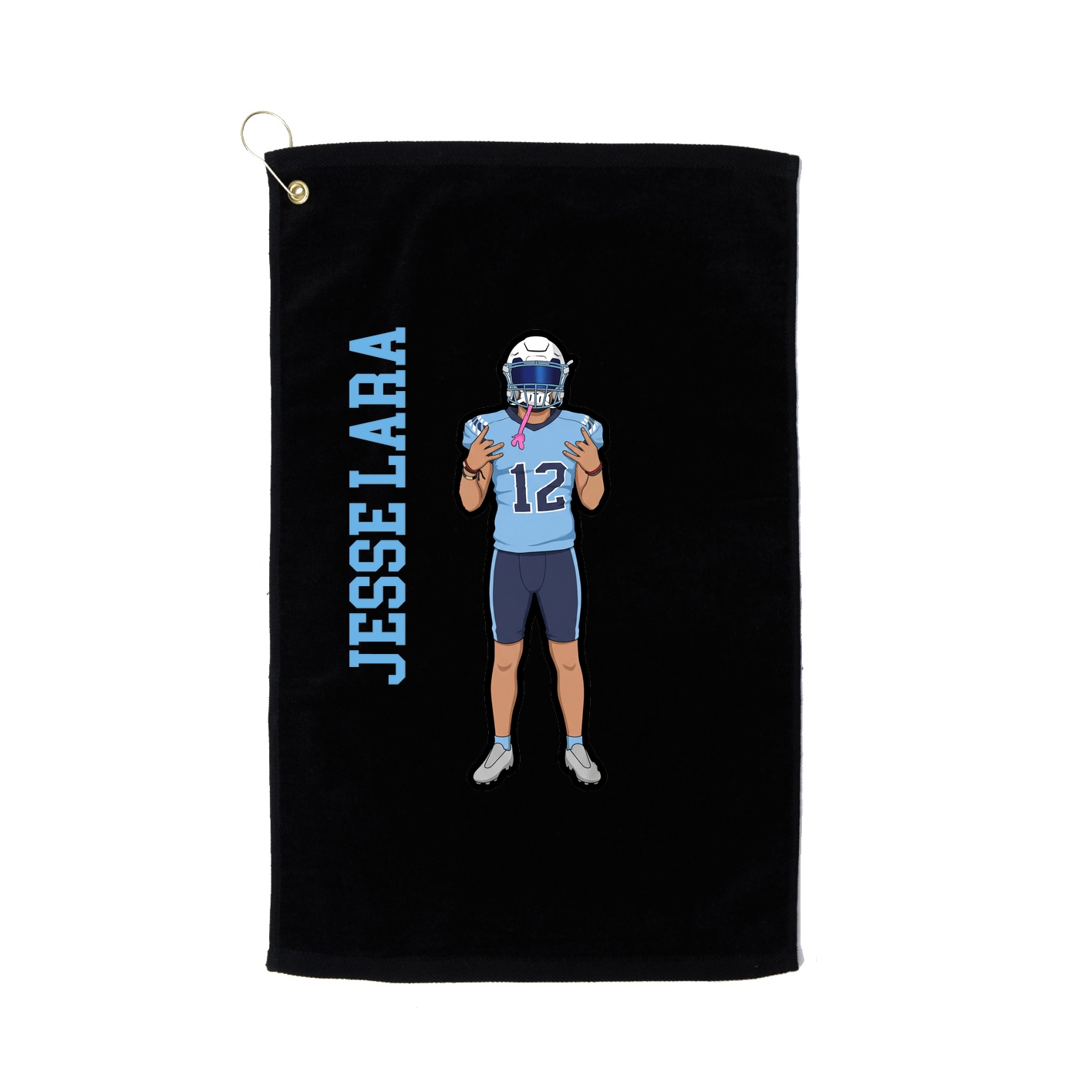 Golf Towel — Name Vertical in Black